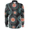 Australia Dot Painting Inspired Aboriginal Long Sleeve Shirt - Aboriginal Green Dot Patterns Art Painting Long Sleeve Shirt