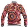Australia Dot Painting Inspired Aboriginal Baseball Jacket - Circle In The Aboriginal Dot Art Style Baseball Jacket