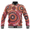Australia Dot Painting Inspired Aboriginal Baseball Jacket - Circle In The Aboriginal Dot Art Style Baseball Jacket