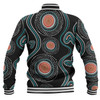 Australia Dot Painting Inspired Aboriginal Baseball Jacket - Aboriginal Green Dot Patterns Art Painting Baseball Jacket