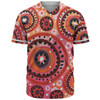 Australia Dot Painting Inspired Aboriginal Baseball Shirt - Circle In The Aboriginal Dot Art Style Baseball Shirt