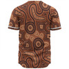 Australia Dot Painting Inspired Aboriginal Baseball Shirt - Brown Aboriginal Australian Art With Boomerang Baseball Shirt