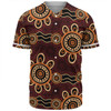 Australia Dot Painting Inspired Aboriginal Baseball Shirt - Aboriginal Dot Pattern Painting Art Baseball Shirt