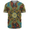 Australia Dot Painting Inspired Aboriginal Baseball Shirt - Aboriginal Dot Art Color Inspired Baseball Shirt