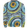 Australia Dot Painting Inspired Aboriginal Sweatshirt - Blue Aboriginal Style Dot Art Sweatshirt