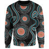 Australia Dot Painting Inspired Aboriginal Sweatshirt - Aboriginal Green Dot Patterns Art Painting Sweatshirt