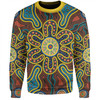 Australia Dot Painting Inspired Aboriginal Sweatshirt - Aboriginal Dot Art Color Inspired Sweatshirt