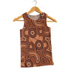 Australia Dot Painting Inspired Aboriginal Men Singlet - Brown Aboriginal Australian Art With Boomerang Men Singlet