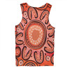 Australia Dot Painting Inspired Aboriginal Men Singlet - Big Flower Painting With Aboriginal Dot Men Singlet