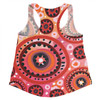 Australia Dot Painting Inspired Aboriginal Women Racerback Singlet - Circle In The Aboriginal Dot Art Style Women Racerback Singlet