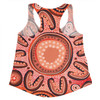 Australia Dot Painting Inspired Aboriginal Women Racerback Singlet - Big Flower Painting With Aboriginal Dot Women Racerback Singlet