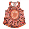 Australia Dot Painting Inspired Aboriginal Women Racerback Singlet - Big Flower Painting With Aboriginal Dot Women Racerback Singlet