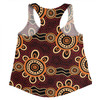 Australia Dot Painting Inspired Aboriginal Women Racerback Singlet - Aboriginal Dot Pattern Painting Art Women Racerback Singlet