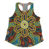 Australia Dot Painting Inspired Aboriginal Women Racerback Singlet - Aboriginal Dot Art Color Inspired Women Racerback Singlet