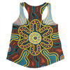 Australia Dot Painting Inspired Aboriginal Women Racerback Singlet - Aboriginal Dot Art Color Inspired Women Racerback Singlet