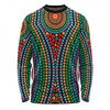 Australia Dot Painting Inspired Aboriginal Long Sleeve T-shirt - Dot Color In The Aboriginal Style Long Sleeve T-shirt