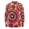 Australia Dot Painting Inspired Aboriginal Long Sleeve T-shirt - Circle In The Aboriginal Dot Art Style Long Sleeve T-shirt
