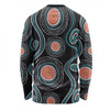 Australia Dot Painting Inspired Aboriginal Long Sleeve T-shirt - Aboriginal Green Dot Patterns Art Painting Long Sleeve T-shirt