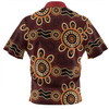 Australia Dot Painting Inspired Aboriginal Zip Polo Shirt - Aboriginal Dot Pattern Painting Art Zip Polo Shirt