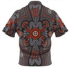 Australia Dot Painting Inspired Aboriginal Zip Polo Shirt - Aboriginal Dot Indigenous Art Inspired Zip Polo Shirt