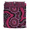 Australia Dot Painting Inspired Aboriginal Bedding Set - Pink Flowers Aboriginal Dot Art Bedding Set