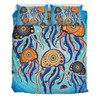 Australia Dot Painting Inspired Aboriginal Bedding Set - Jellyfish Art In Aboriginal Dot Style Bedding Set