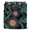 Australia Dot Painting Inspired Aboriginal Bedding Set - Aboriginal Green Dot Patterns Art Painting Bedding Set