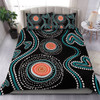 Australia Dot Painting Inspired Aboriginal Bedding Set - Aboriginal Green Dot Patterns Art Painting Bedding Set