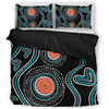 Australia Dot Painting Inspired Aboriginal Bedding Set - Aboriginal Green Dot Patterns Art Painting Bedding Set