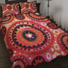 Australia Dot Painting Inspired Aboriginal Quilt Bed Set - Circle In The Aboriginal Dot Art Style Quilt Bed Set