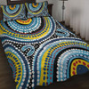Australia Dot Painting Inspired Aboriginal Quilt Bed Set - Blue Aboriginal Style Dot Art Quilt Bed Set