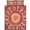 Australia Dot Painting Inspired Aboriginal Quilt Bed Set - Big Flower Painting With Aboriginal Dot Quilt Bed Set