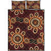 Australia Dot Painting Inspired Aboriginal Quilt Bed Set - Aboriginal Dot Pattern Painting Art Quilt Bed Set
