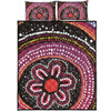 Australia Dot Painting Inspired Aboriginal Quilt Bed Set - Aboriginal Color Dot Inspired Quilt Bed Set