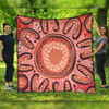 Australia Dot Painting Inspired Aboriginal Quilt - Big Flower Painting With Aboriginal Dot Quilt