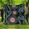 Australia Dot Painting Inspired Aboriginal Quilt - Aboriginal Green Dot Patterns Art Painting Quilt