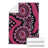 Australia Dot Painting Inspired Aboriginal Blanket - Pink Flowers Aboriginal Dot Art Blanket