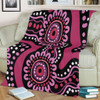 Australia Dot Painting Inspired Aboriginal Blanket - Pink Flowers Aboriginal Dot Art Blanket