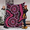 Australia Dot Painting Inspired Aboriginal Blanket - Pink Flowers Aboriginal Dot Art Blanket