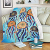 Australia Dot Painting Inspired Aboriginal Blanket - Jellyfish Art In Aboriginal Dot Style Blanket