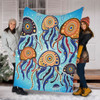 Australia Dot Painting Inspired Aboriginal Blanket - Jellyfish Art In Aboriginal Dot Style Blanket