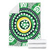 Australia Dot Painting Inspired Aboriginal Blanket - Green Aboriginal Inspired Dot Art Blanket