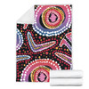 Australia Dot Painting Inspired Aboriginal Blanket - Boomerang From Aboriginal Art Blanket