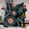 Australia Dot Painting Inspired Aboriginal Blanket - Aboriginal Green Dot Patterns Art Painting Blanket