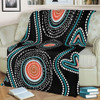 Australia Dot Painting Inspired Aboriginal Blanket - Aboriginal Green Dot Patterns Art Painting Blanket