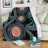 Australia Dot Painting Inspired Aboriginal Blanket - Aboriginal Green Dot Patterns Art Painting Blanket