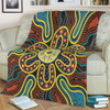 Australia Dot Painting Inspired Aboriginal Blanket - Aboriginal Dot Art Color Inspired Blanket