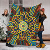 Australia Dot Painting Inspired Aboriginal Blanket - Aboriginal Dot Art Color Inspired Blanket