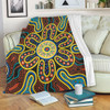 Australia Dot Painting Inspired Aboriginal Blanket - Aboriginal Dot Art Color Inspired Blanket