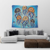 Australia Dot Painting Inspired Aboriginal Tapestry - Jellyfish Art In Aboriginal Dot Style Tapestry